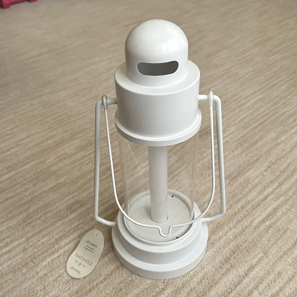 NWT Threshold Metal Classic Battery LED Pillar Candle Outdoor Patio Lantern 16.5